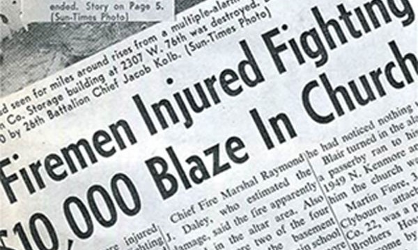 Church Fire Headline